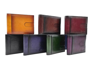 Carrucci Shoes Money Clip Bifold Wallet Calfskin Leather KC30001