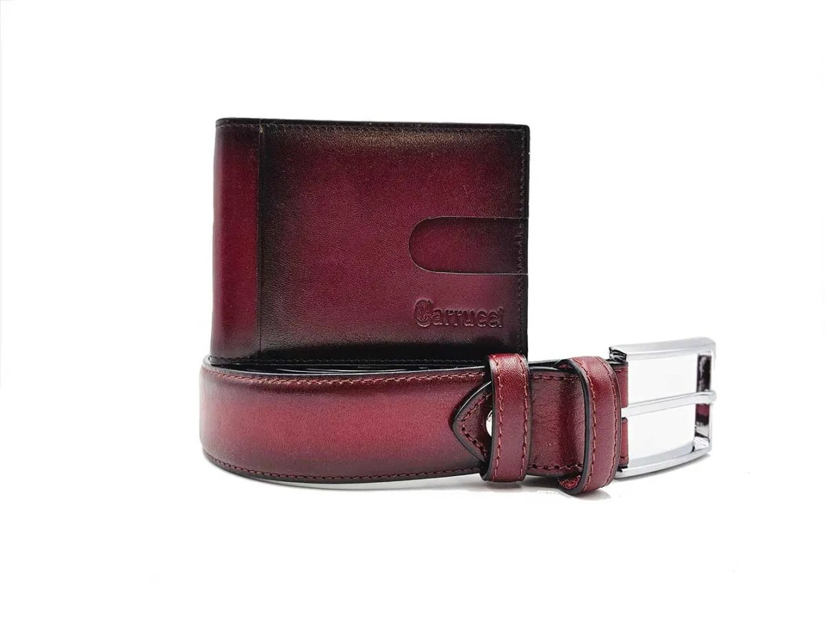 Carrucci Shoes Money Clip Bifold Wallet Calfskin Leather KC30001