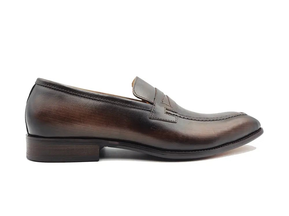 Carrucci Shoes Patina Finished Penny Loafer Men’s Leather Slip On