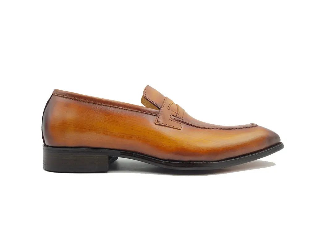 Carrucci Shoes Patina Finished Penny Loafer Men’s Leather Slip On