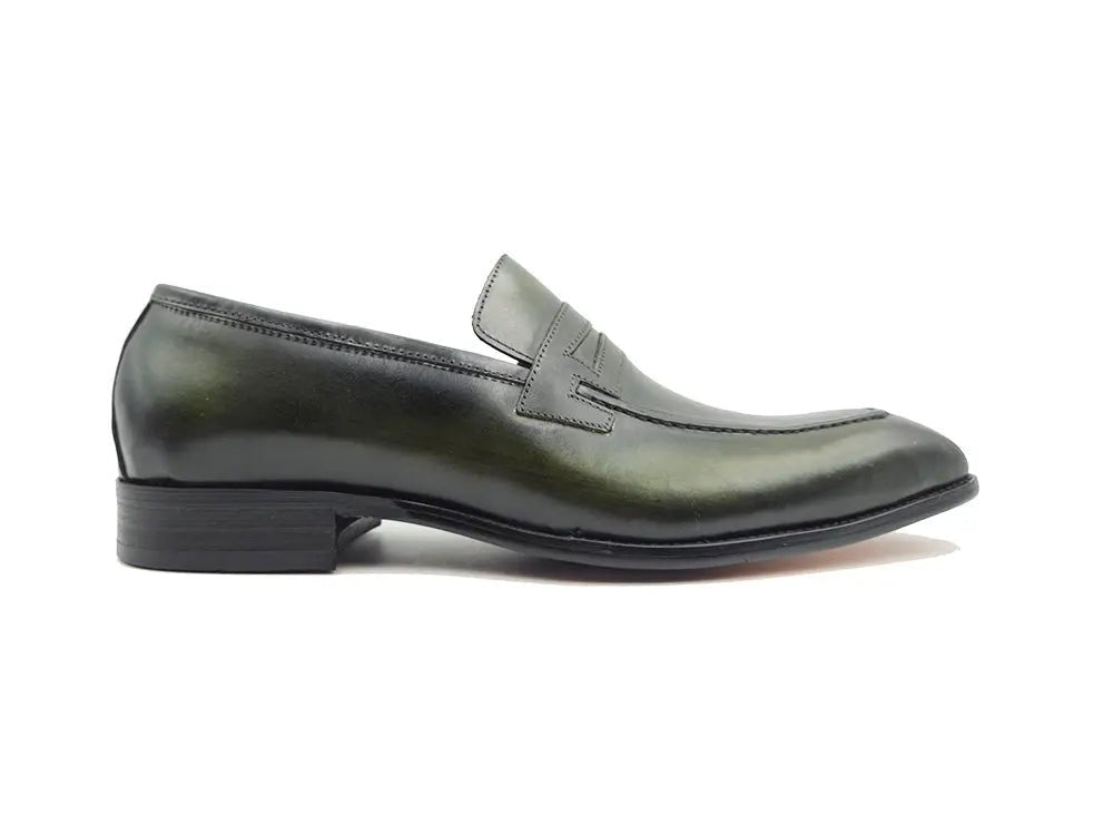 Carrucci Shoes Patina Finished Penny Loafer Men’s Leather Slip On