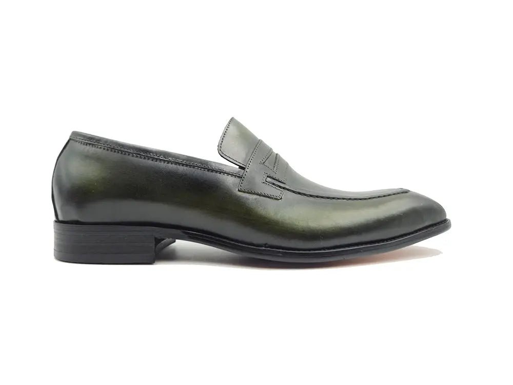 Carrucci Shoes Patina Finished Penny Loafer Men’s Leather Slip On