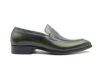 Carrucci Shoes Patina Finished Penny Loafer Men’s Leather Slip On