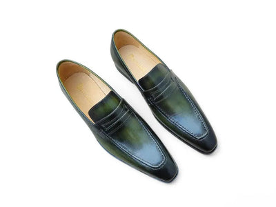 Carrucci Shoes Patina Finished Penny Loafer Men’s Leather Slip On