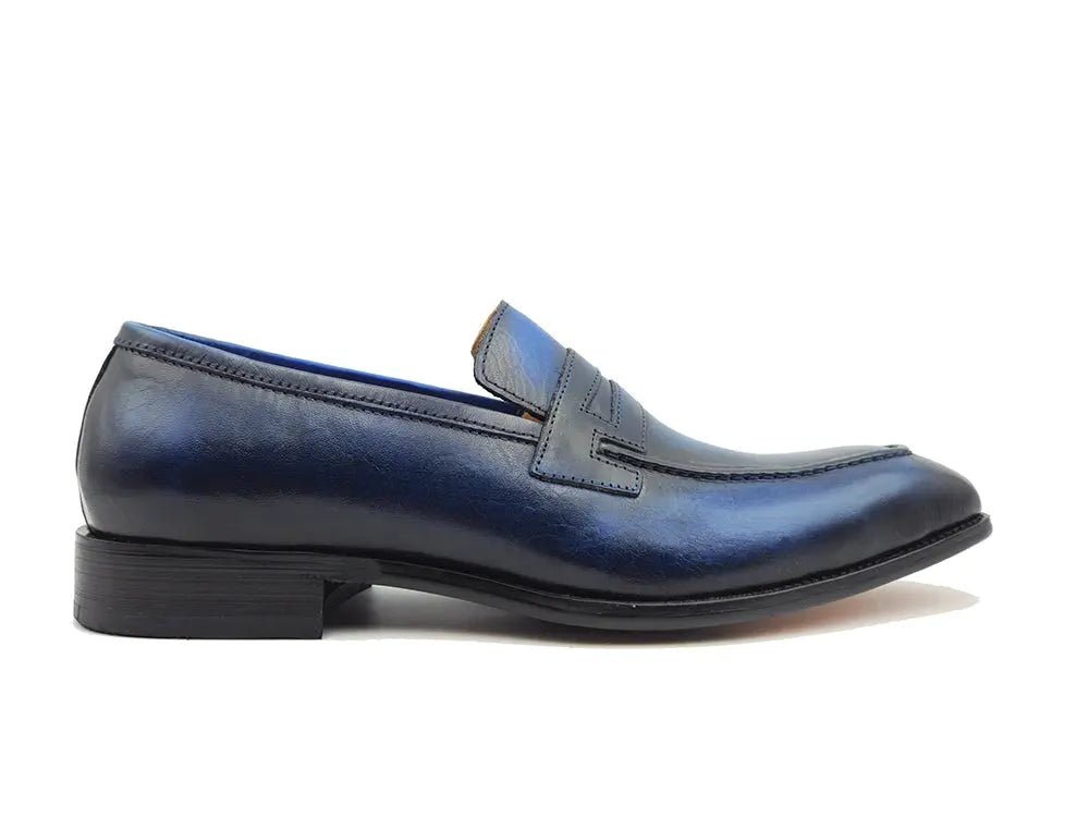 Carrucci Shoes Patina Finished Penny Loafer Men’s Leather Slip On