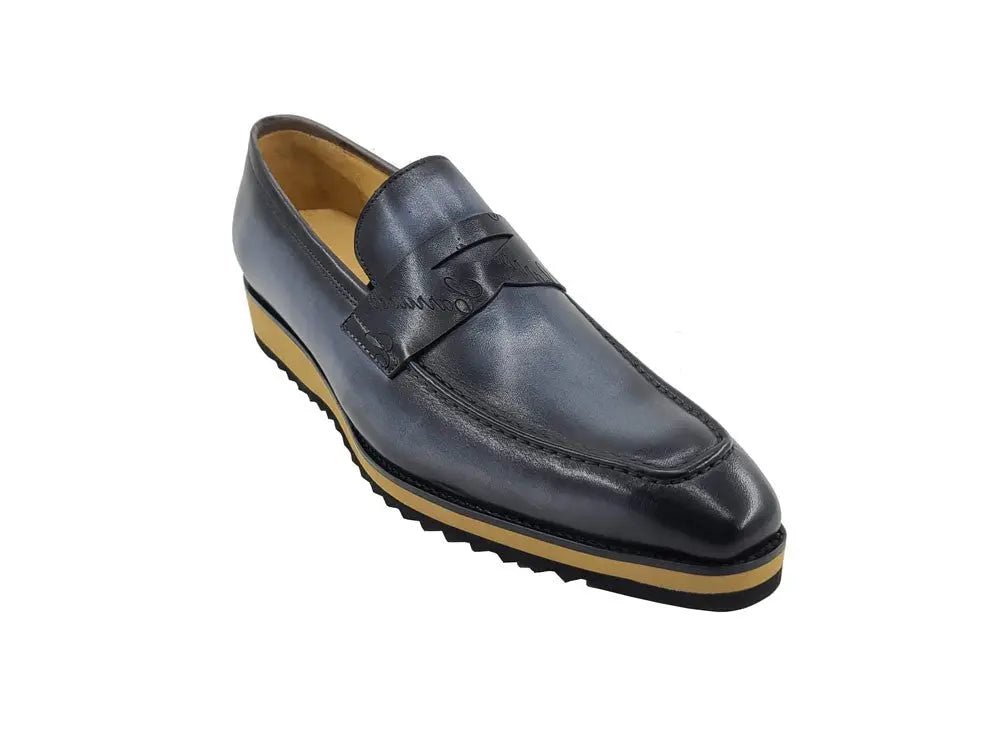 Carrucci Shoes Penny Loafer Leather Lightweight Sole KS51601