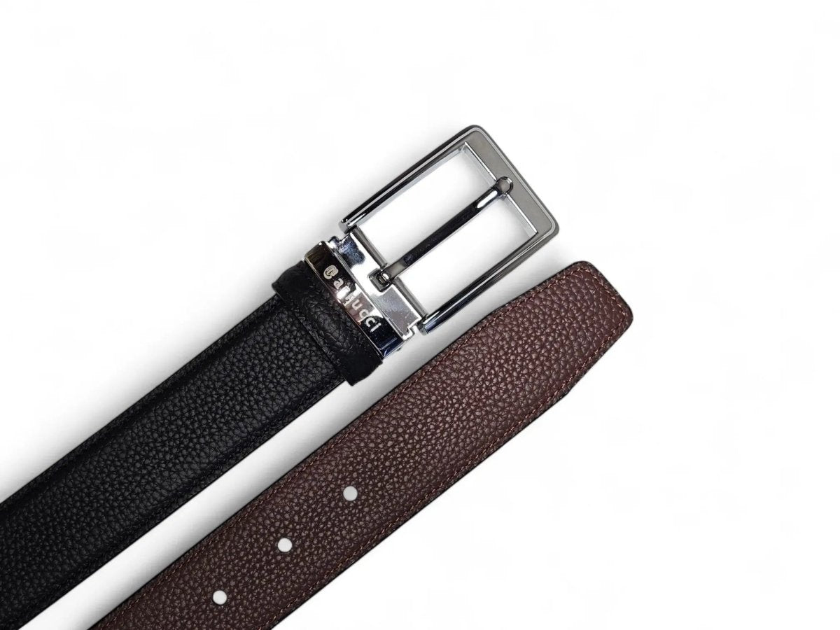 Carrucci Shoes Reversible Belt Silver Buckle Calf Leather
