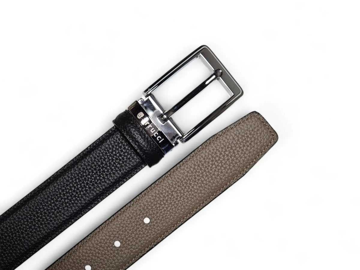 Carrucci Shoes Reversible Belt Silver Buckle Calf Leather