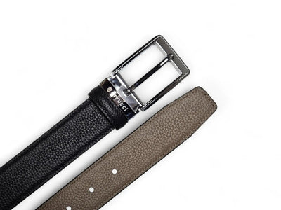 Carrucci Shoes Reversible Belt Silver Buckle Calf Leather
