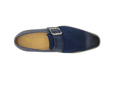 Carrucci Shoes Shoes Men's Suede Buckle Monkstrap Slip On