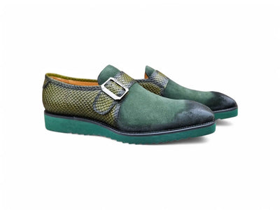 Carrucci Shoes Shoes Men's Suede Buckle Monkstrap Slip On