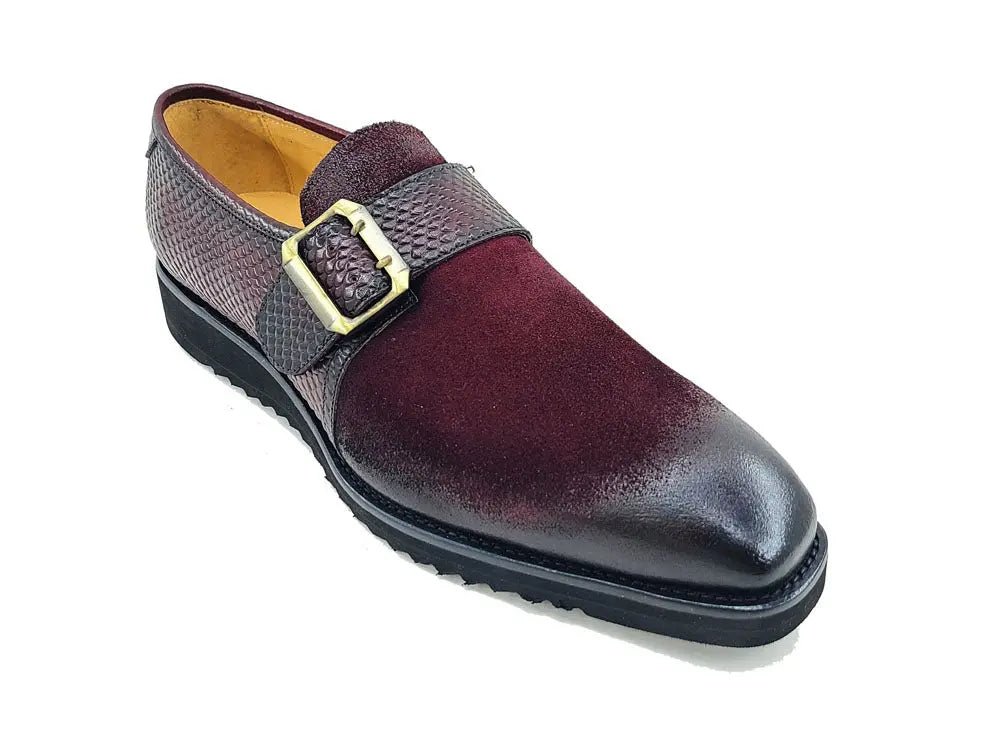Carrucci Shoes Shoes Men's Suede Buckle Monkstrap Slip On