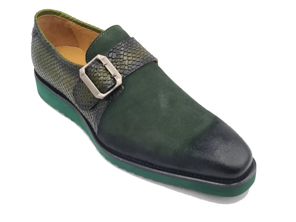 Carrucci Shoes Shoes Men's Suede Buckle Monkstrap Slip On