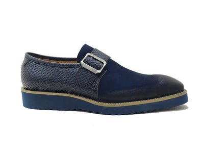 Carrucci Shoes Shoes Men's Suede Buckle Monkstrap Slip On