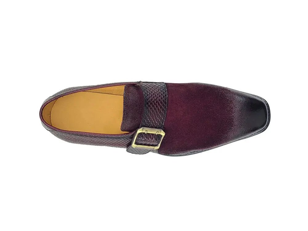 Carrucci Shoes Shoes Men's Suede Buckle Monkstrap Slip On