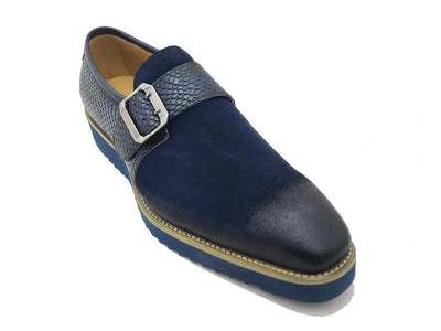 Carrucci Shoes Shoes Men's Suede Buckle Monkstrap Slip On