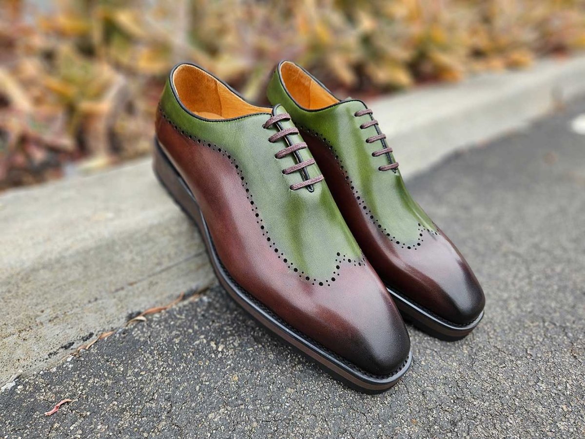 Carrucci Shoes Two Tone Oxford Men's Calfskin Leather KS51533T
