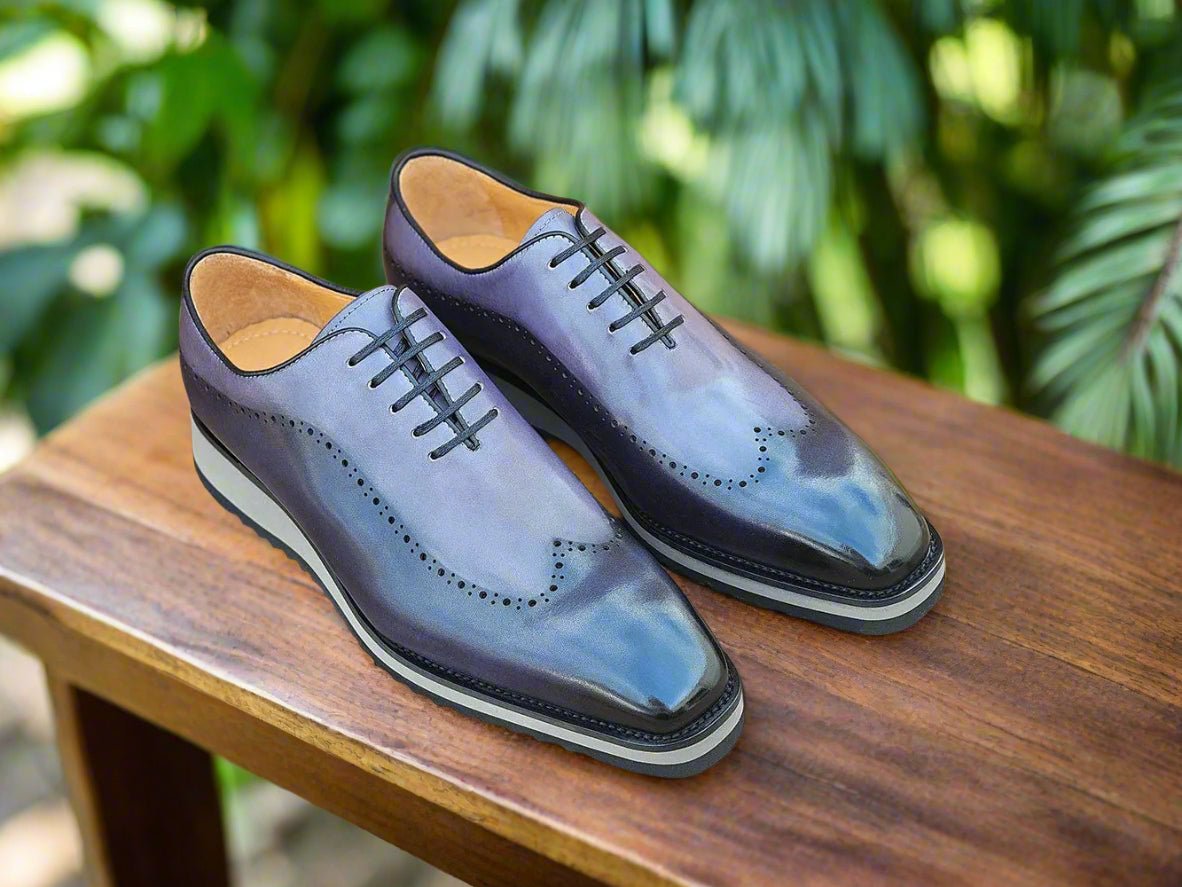 Carrucci Shoes Two Tone Oxford Men's Calfskin Leather KS51533T