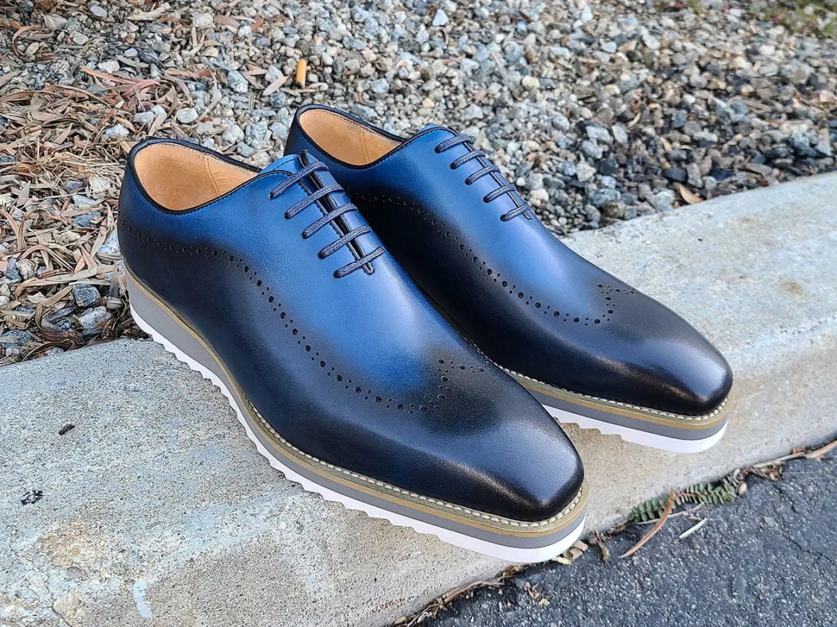 Carrucci Shoes Two Tone Oxford Men's Calfskin Leather KS51533T