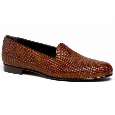 Zelli Italia 15-211-CGN CESTINO Calfskin Basketweave Slip On, Cognac Side View