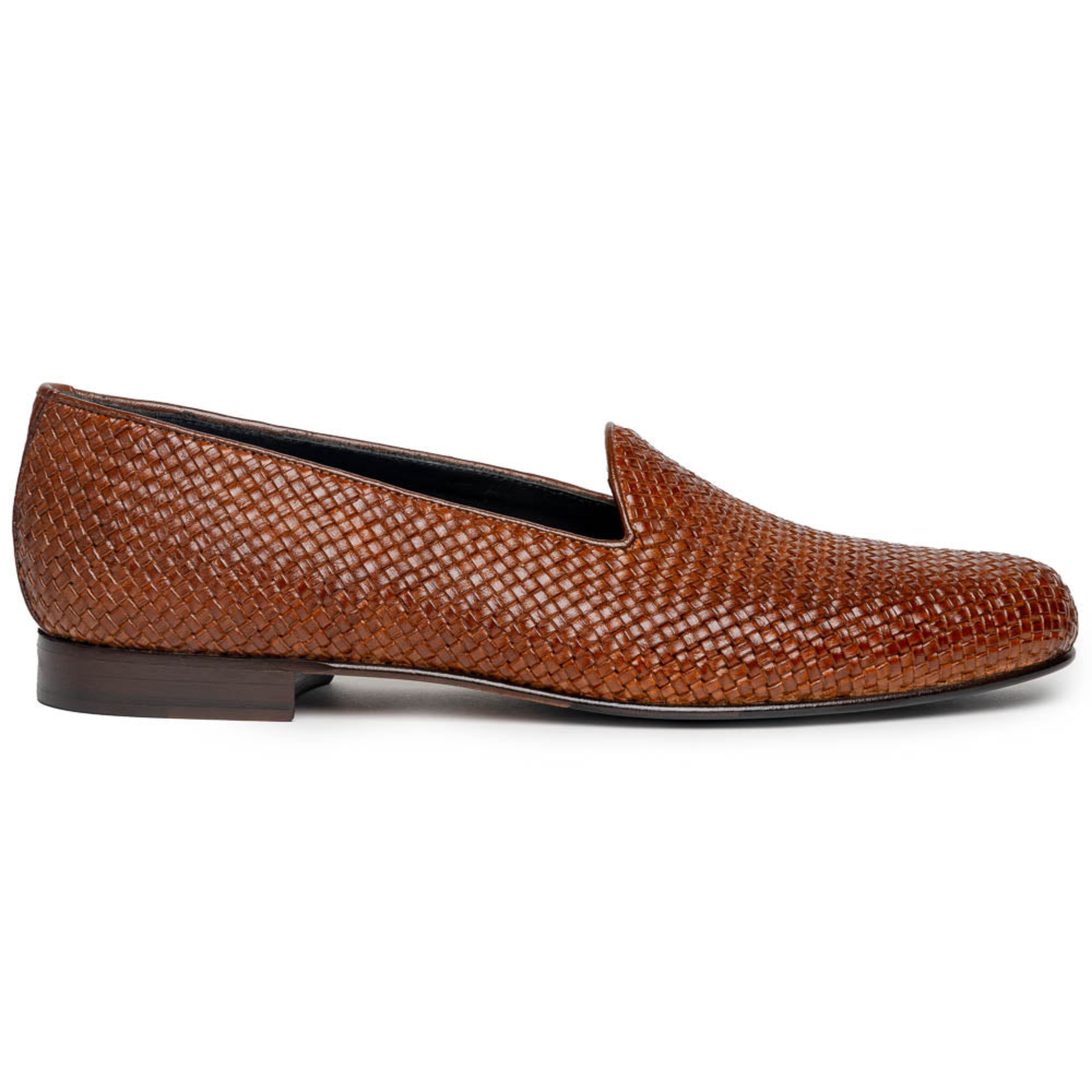 Zelli Italia 15-211-CGN CESTINO Calfskin Basketweave Slip On, Cognac Front View