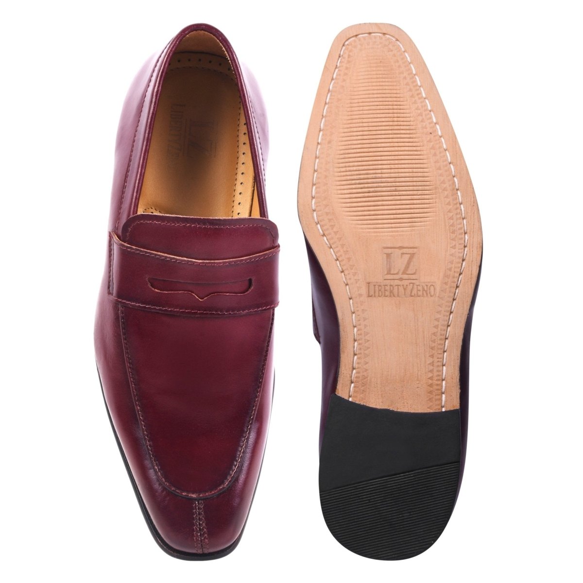 Liberty Zeno Charles Handmade Leather Slip - On Men Loafer Shoes