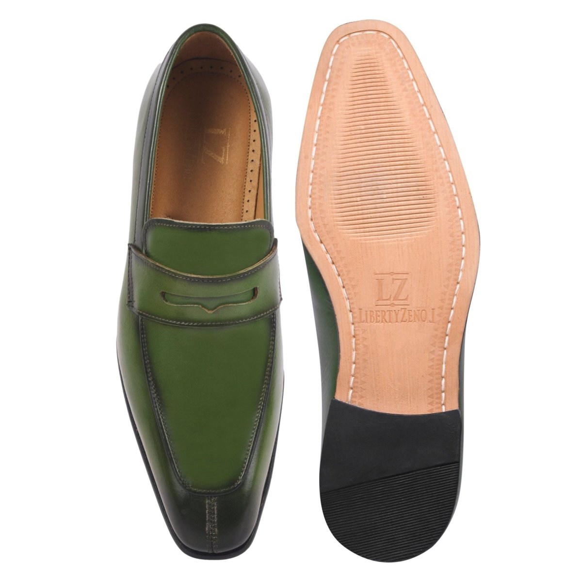 Liberty Zeno Charles Handmade Leather Slip - On Men Loafer Shoes