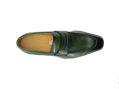 Carrucci Shoes Chic Patina Burnished Penny Loafer Leather KS51803