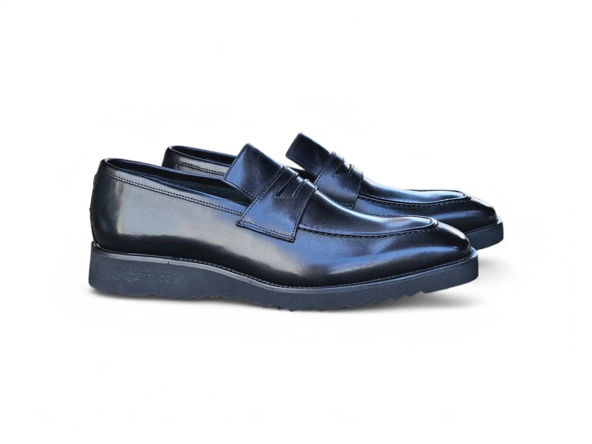 Carrucci Shoes Chic Patina Burnished Penny Loafer Leather KS51803