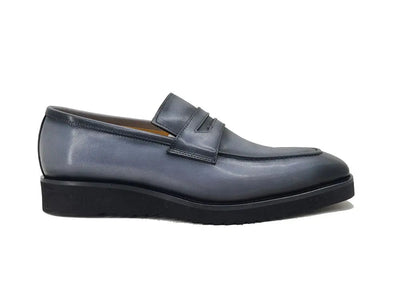 Carrucci Shoes Chic Patina Burnished Penny Loafer Leather KS51803