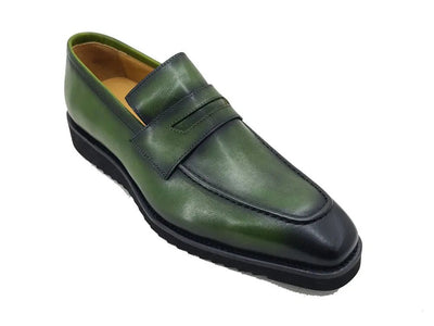 Carrucci Shoes Chic Patina Burnished Penny Loafer Leather KS51803