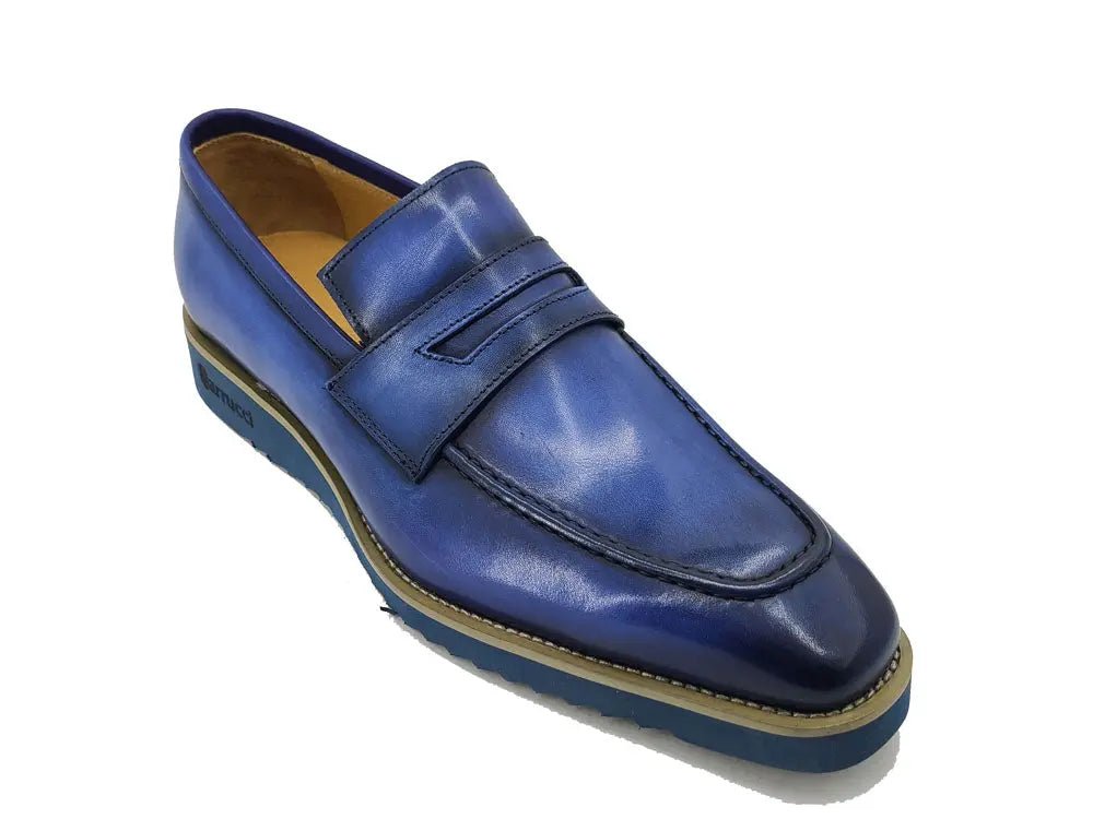 Carrucci Shoes Chic Patina Burnished Penny Loafer Leather KS51803