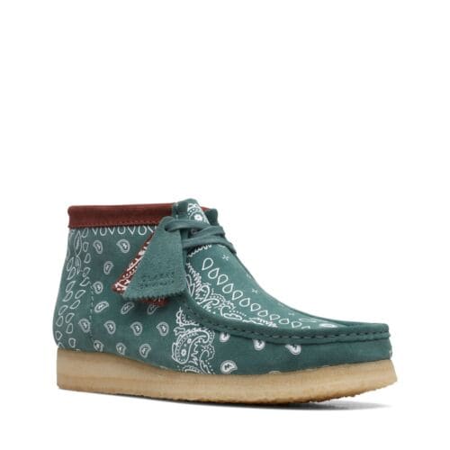 Clarks Originals Originals Wallabee Boot Bandana Men's Green Paisley Suede 26168803