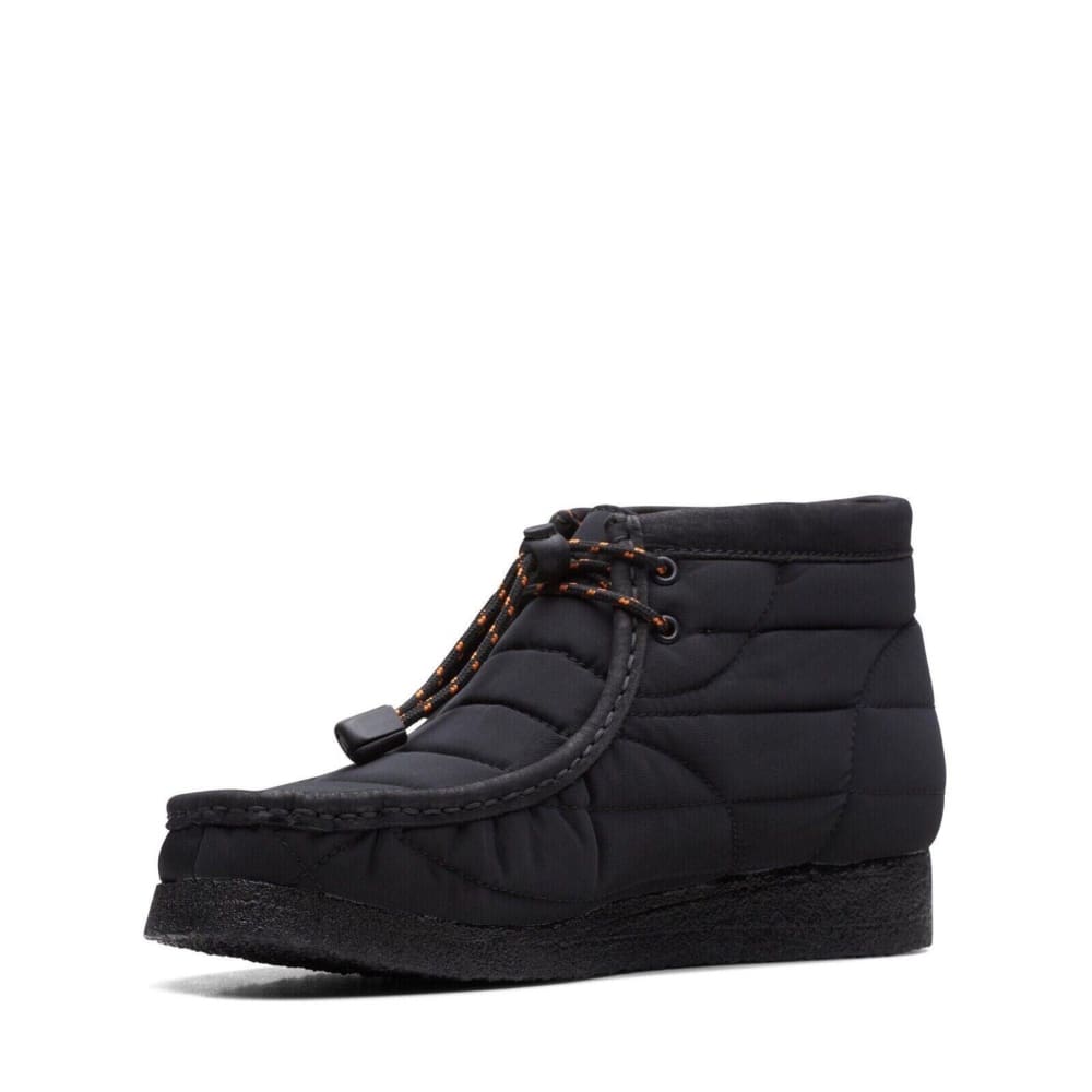 Clarks Originals Originals Wallabee Boot Men’s Shoes – Black Quilted Canvas – Style 26168801 – Modern Texture Icon
