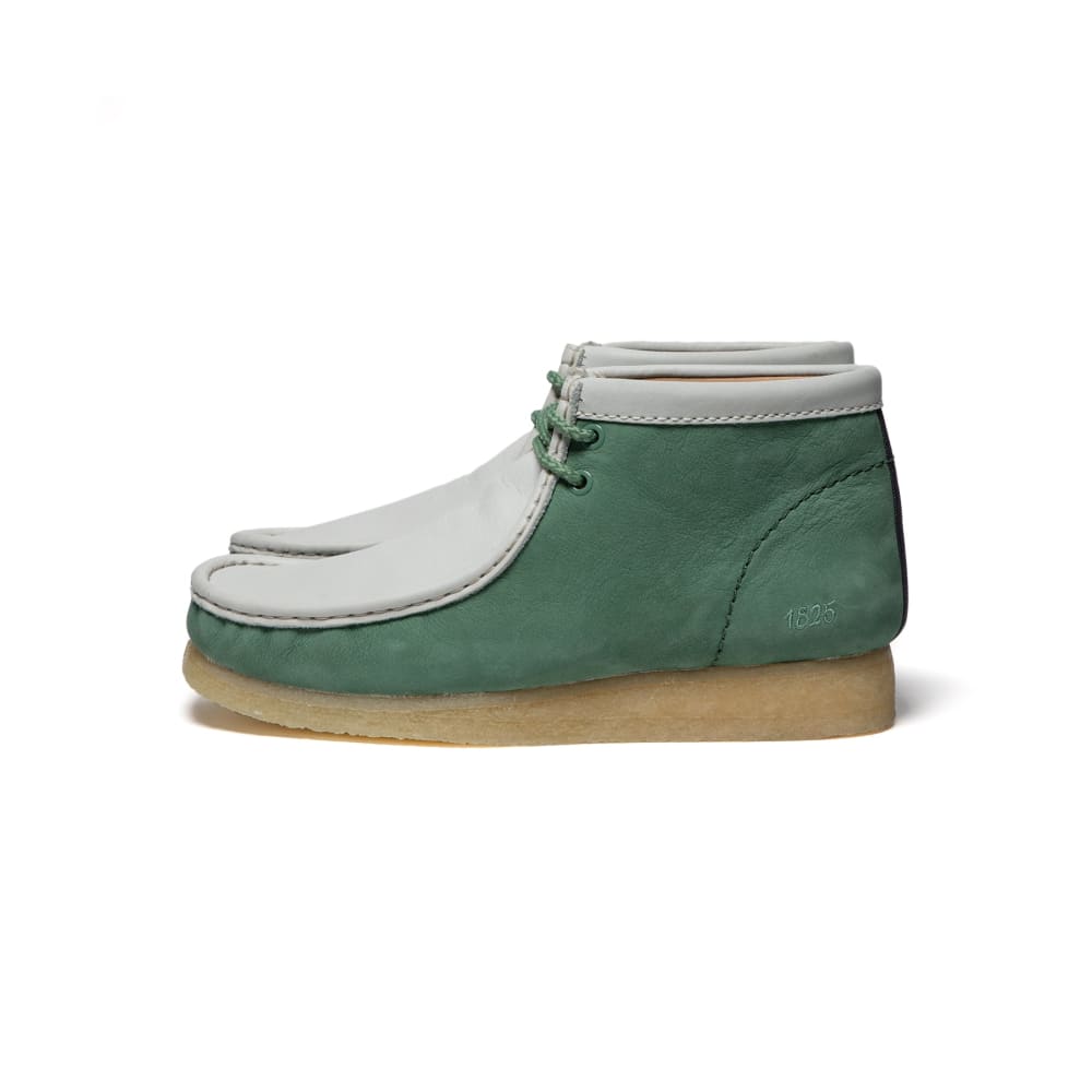 Clarks Originals Originals Wallabee Boot Varsity Pack VCY Men’s Shoes – Green and White Leather – Style 26165078 – Limited Edition Heritage Drop