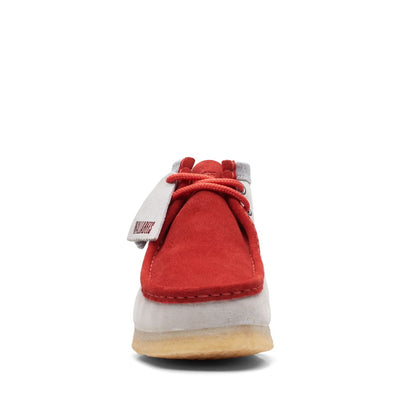 Clarks Originals Originals Wallabee Boot VCY Men’s Shoes – Red and Gray Suede – Style 26165076 – Bold Heritage Icon in