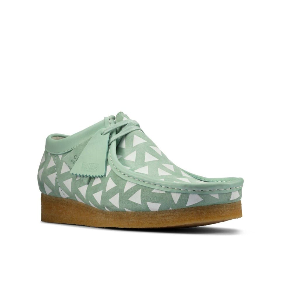 Clarks Originals Originals Wallabee Low Men’s Shoes – Mint Green Suede – Style 26160206 – Fresh Heritage Icon