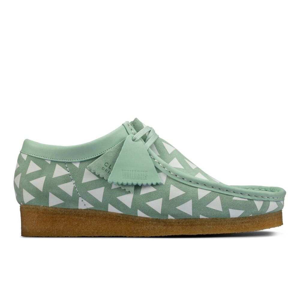 Clarks Originals Originals Wallabee Low Men’s Shoes – Mint Green Suede – Style 26160206 – Fresh Heritage Icon