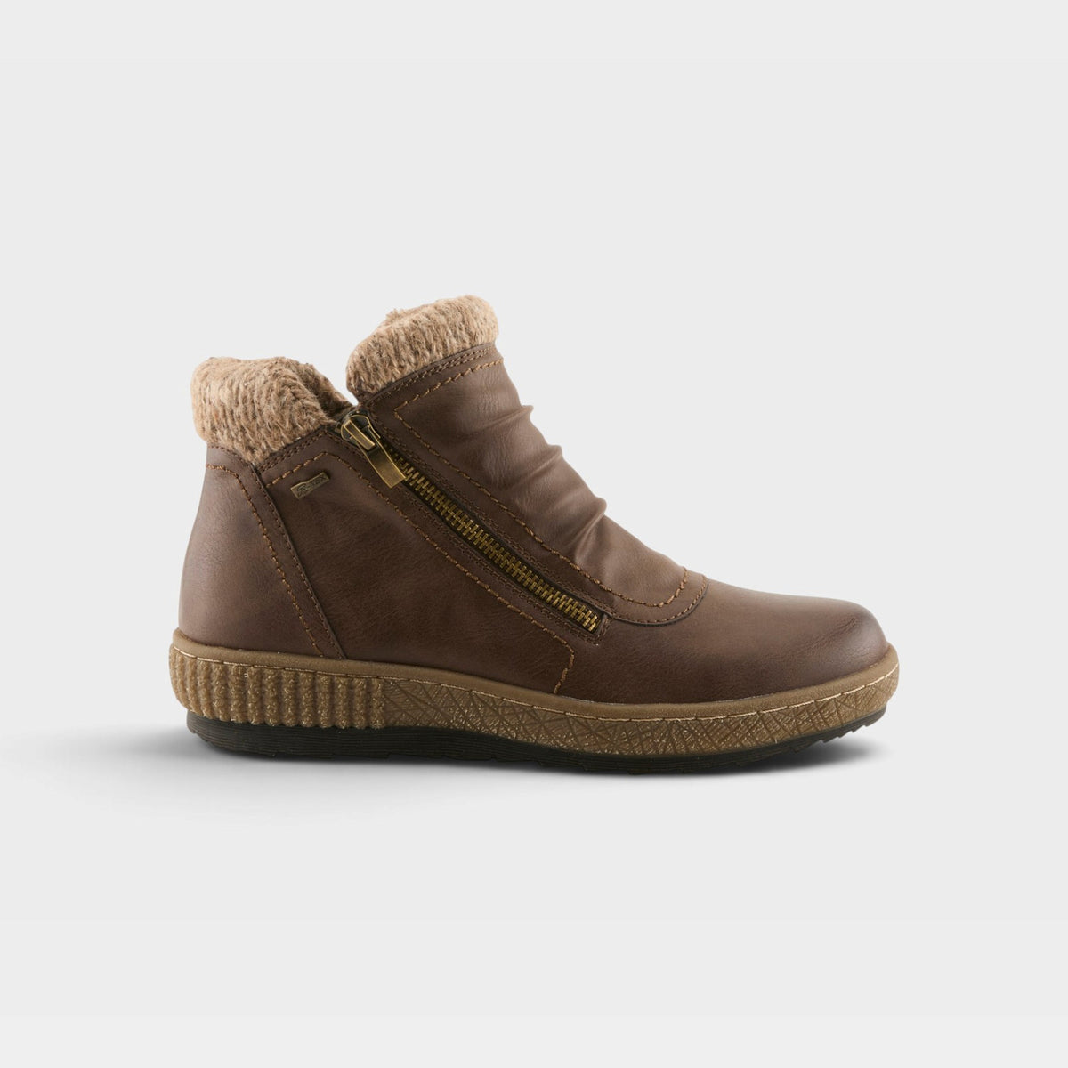 Cleora Chocolate Brown boot, outer side official featured hero