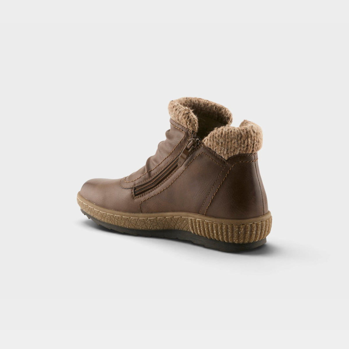 Cleora Chocolate Brown boot, rear inner three-quarter
