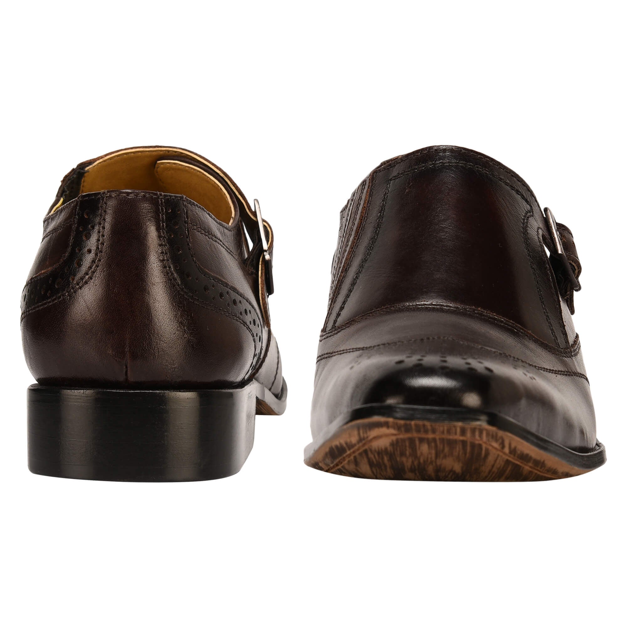 Clooney Leather Oxford Style Monk Straps