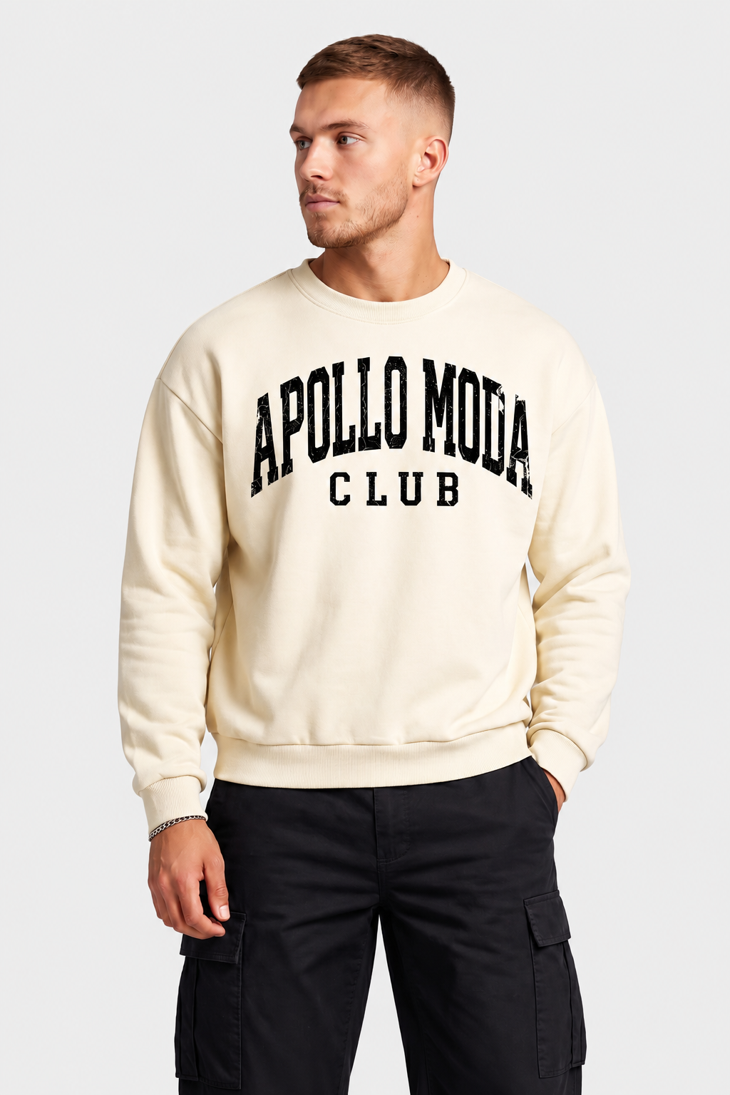 Apollo Moda  Club Collegiate Oversized Crewneck Sweatshirt – main view