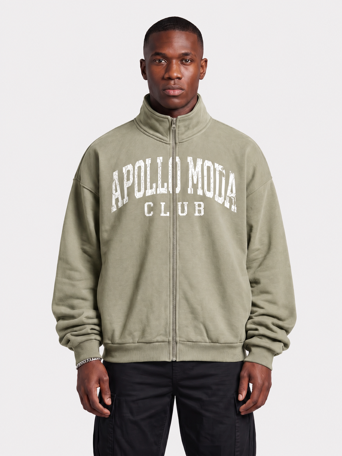 Apollo Moda  Club Collegiate Oversized Full-Zip Sweatshirt – main view