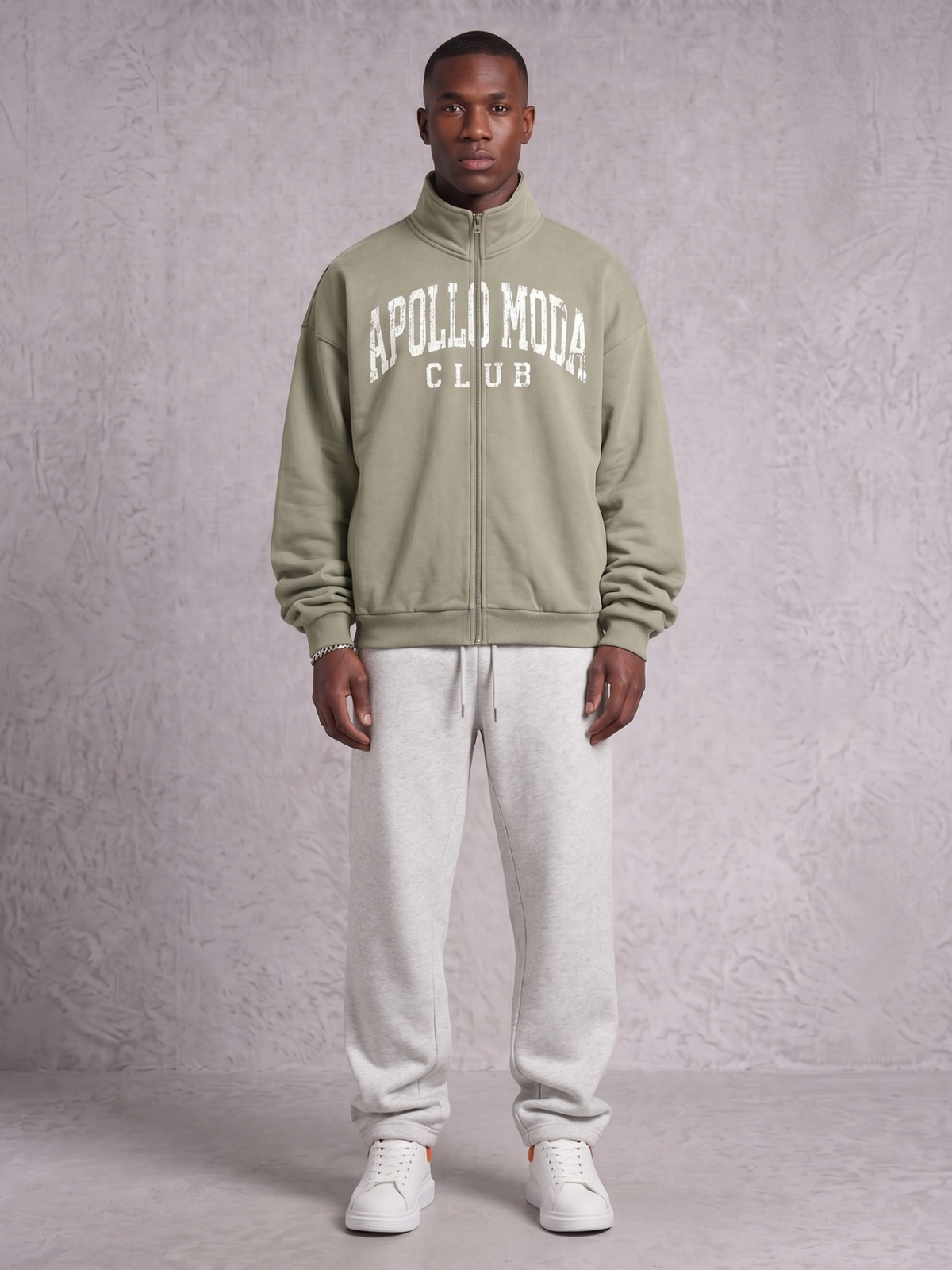 Apollo Moda  Club Collegiate Oversized Full-Zip Sweatshirt – product view 4
