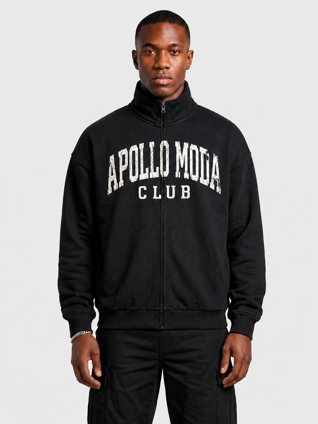 Apollo Moda  Club Collegiate Oversized Full-Zip Sweatshirt – main view