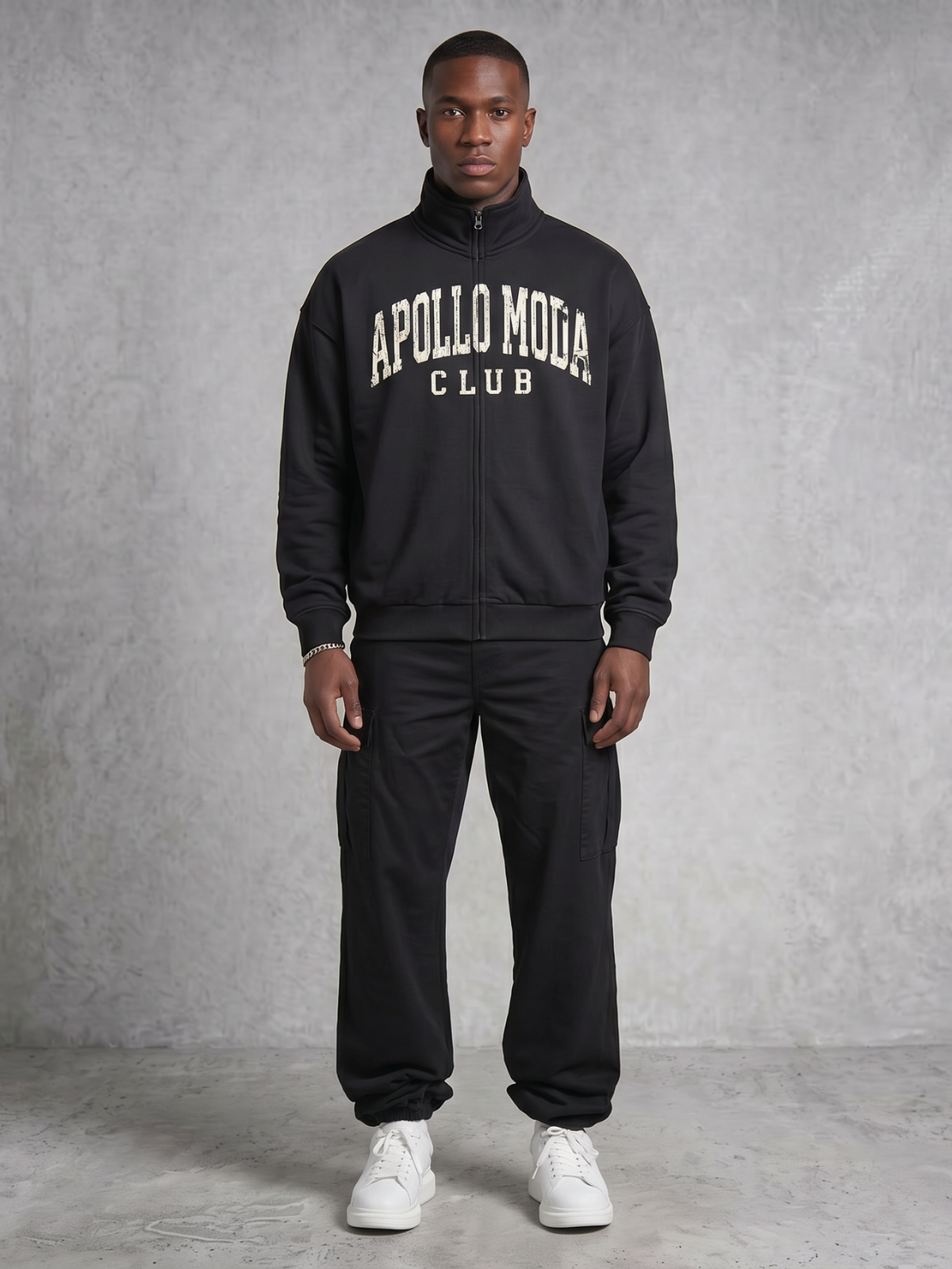 Apollo Moda  Club Collegiate Oversized Full-Zip Sweatshirt – product view 3