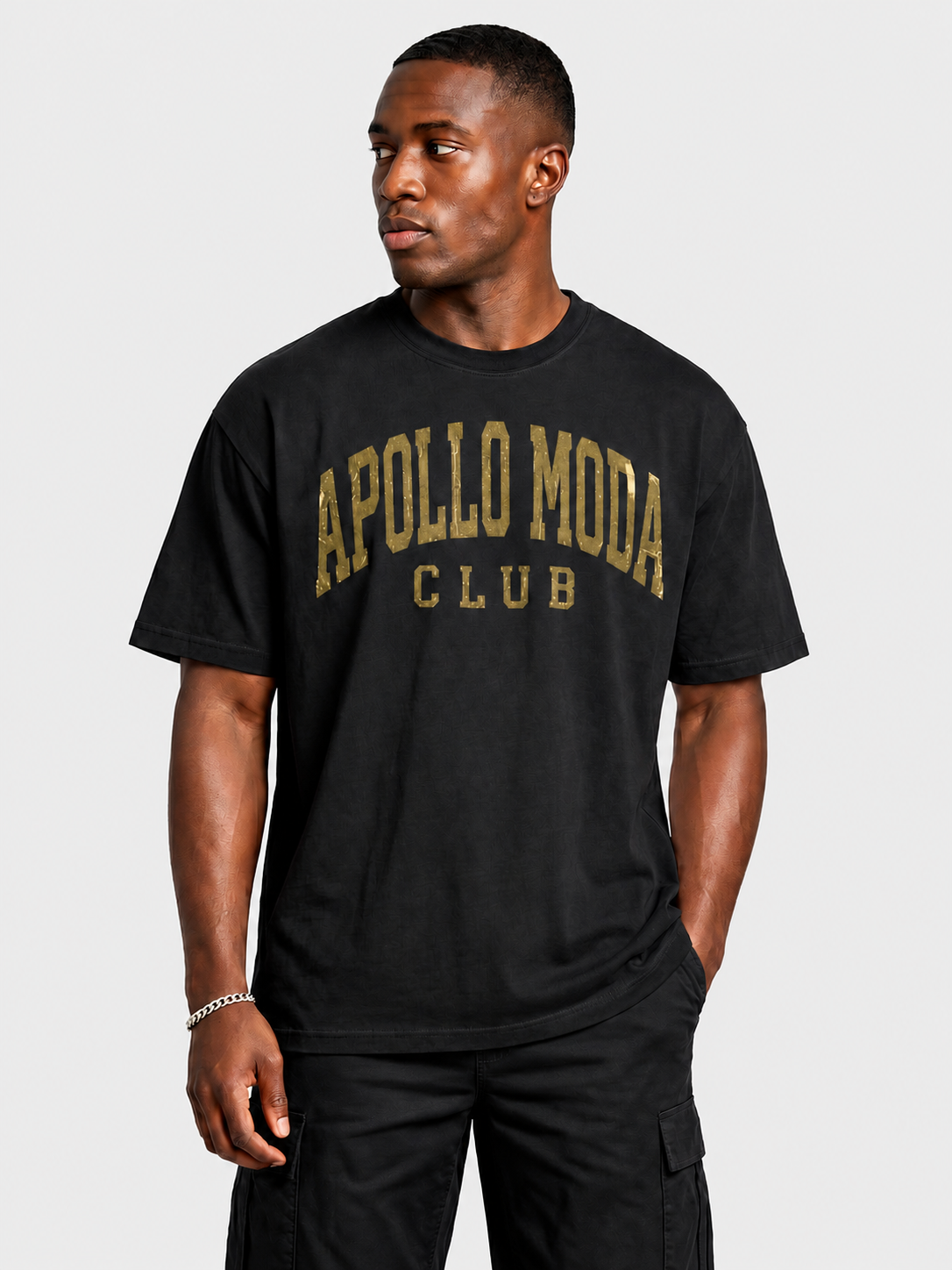 Apollo Moda  Club Gold Collegiate Oversized Tee – main view