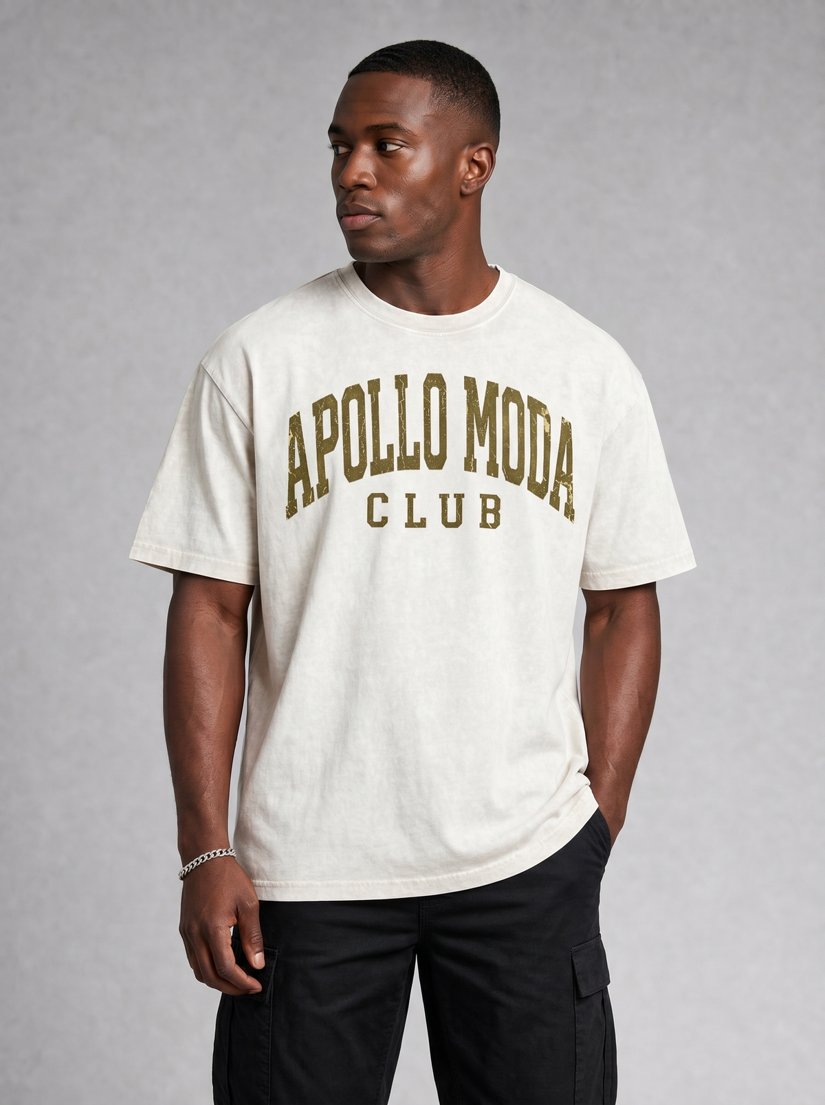 Apollo Moda  Club Gold Collegiate Oversized Tee – product view 5