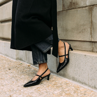 Connie Embossed Crocodile Heels