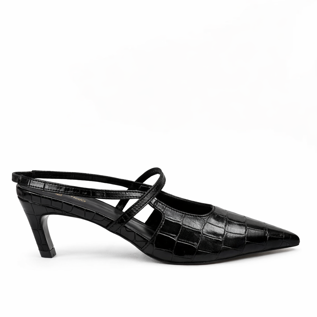 Connie Embossed Crocodile Heels